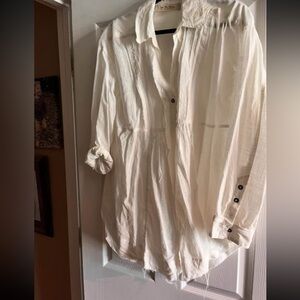 We The Free (Free People) Oversized Cream Blouse